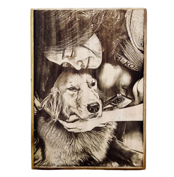 Engraved Wooden Portrait